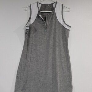 *3/$10* Tag Athletica Quarter Zip Sleeveless Dress Grey White Size Medium
